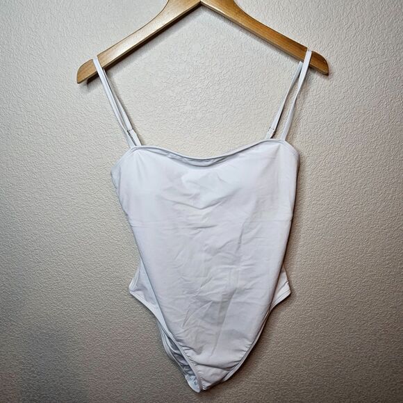 NWT RELLECIGA White One-Piece Swimsuit Large Adjustable Straps Full Coverage - Picture 2 of 10